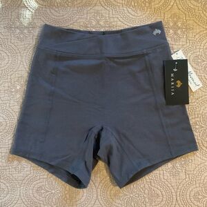 Marika Women's High-Waist Performance Shorts — Slate Blue